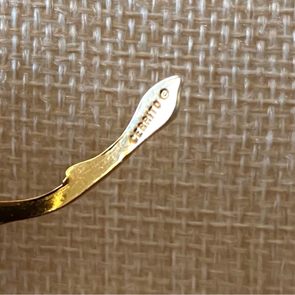 Vintage Cerrito Black and Gold Rose Brooch - Picture 4 of 5